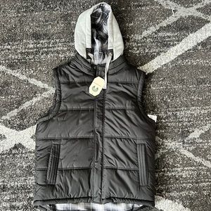 Mens flannel lined puffer vest
